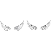 LIFKOME 2 Pairs Angel Wing Earrings 925 Sterling Silver Angel Wing Stud Cartilage Earrings for Women