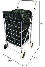 Oypla 4 Wheel Folding Shopping Trolley Bag Cart 95x54x54cm view 11