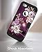 Hocase iPhone SE 2016 Case, iPhone 5s Case,Heavy Duty Shockproof Hard Plastic+Silicone Rubber Bumper Dual Layer Full-Body Protective Case for iPhone SE 1st Generation/5s/5 - Royal Purple Flowers