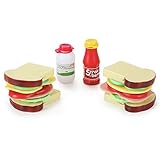 Liberty Imports 16 Pcs Country Club Sandwich Making Play Food Set for Kids