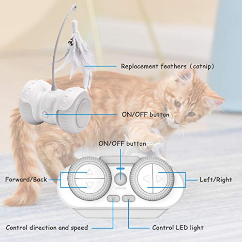 Pakoo Interactive Robotic Cat Toys, Remote Control Cat Toys for Indoor