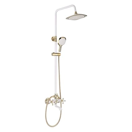 T Thsz Golden Shower Set White Paint Waterfall Faucet European