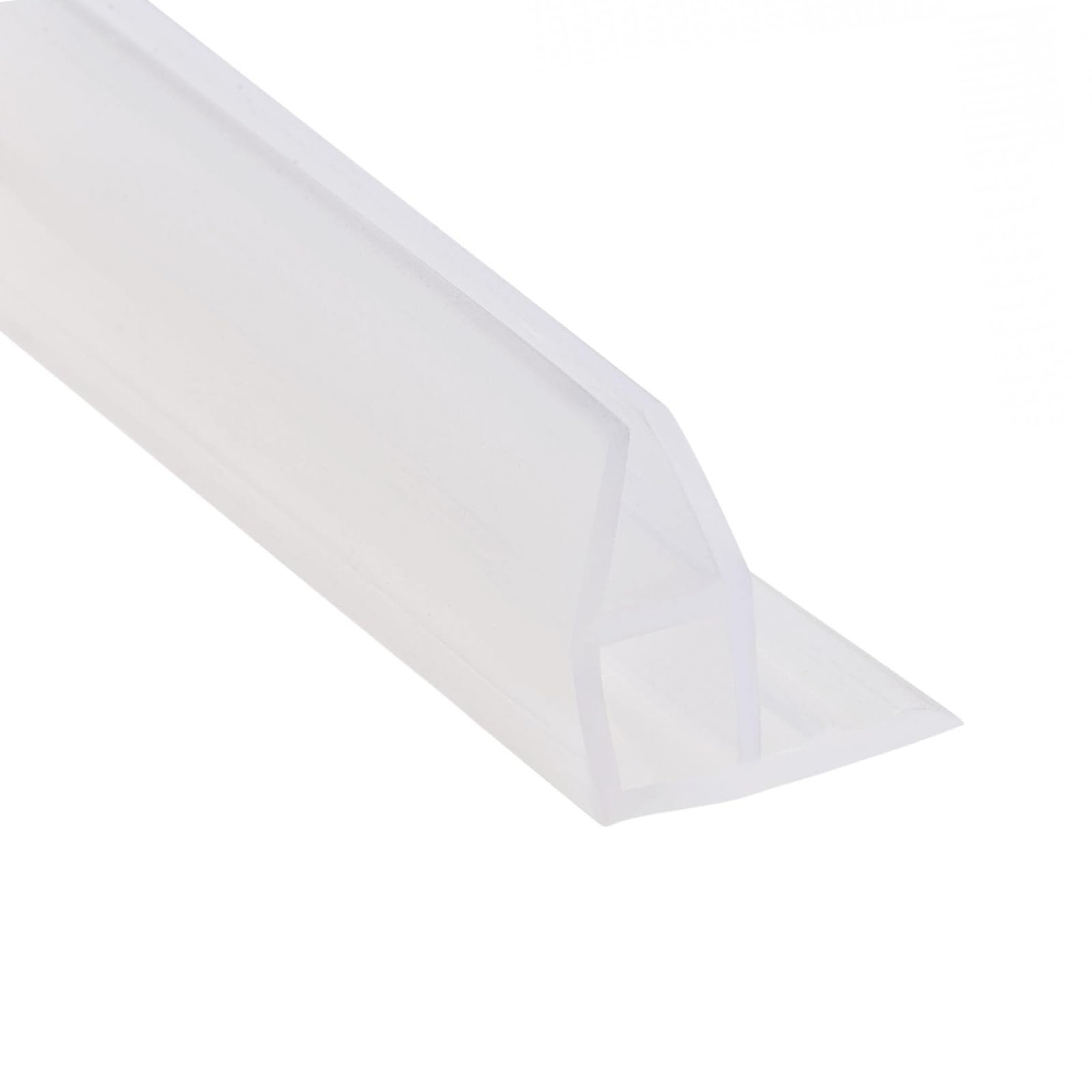 TOP-VIGOR Frameless Shower Seal Strip, 7/16" Drip Rail - 1/4" Glass x 118" Length Corner-Type Shower Screen Door Bottom Sweep Silicone