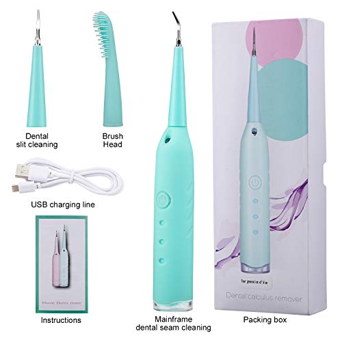 Electric Calculus Remover Tartar Scraper Tartar Plaque Remover High-Frequency Vibration Portable Dental Calculus Remover with 3 Cleaning Tips