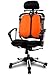 HARA CHAIR NIETZSCHE (NT2 S) Office Chair Twin Based Pressure Relief of the Intervertebral Discs and Improved Buttock Circulation Color: Black/Orange Mesh