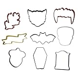 Wilton Color-Coated Metal Cookie Cutters For Halloween And Fall, 9-Count