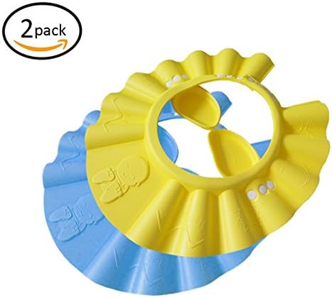 Daystyle 2 pack safe Soft Adjustable Baby Kids Children Shampoo Bathing Shower Cap Hat Wash Hair Shield Hat