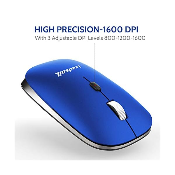 Wireless Mouse for Laptop Silent Cordless 2.4G USB Slim Mouse Wireless Optical Ambidextrous Computer Mobile Mouse…