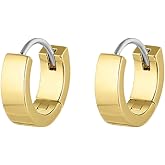 gorjana Women's Rose Huggies, 18k Gold Plated, Minimalist Flat Cuff Huggie Hoop Earrings