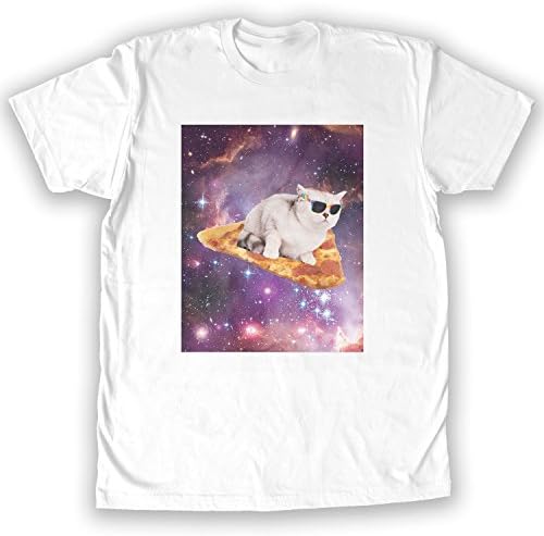 Death By Novelty - Pizza Galaxy Cat Surfing Men's Fashion T-Shirt