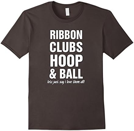 Mens Rhythmic Gymnastics Ribbon Clubs Hoop and Ball T-Shirt Large Asphalt