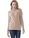 PrettyGuide Women's Turtleneck Sweater Long Sleeve Cable Knit Sweater Pullover Tops L Camel