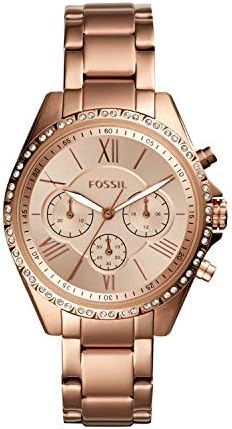 Fossil レディース モダンクーリエ ステンレススチール クロノグラフドレス クォーツウォッチ ローズゴールド