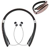 Bluetooth Headphones, VICTA Wireless Stereo Headphones Neckband with Retractable Earbuds for iPhone/Samsung/Sony/iPad and other Bluetooth Device (991 ROSE GOLDEN)