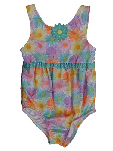 Toddler Girls 1 Piece Pastel Floral Print Daisy Swim Suit Swimming & Bathing 2T