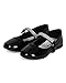 LITTLE ANGEL KELLY-767E Girl's Patten With Strap Ballet Flats, Color:BLACK