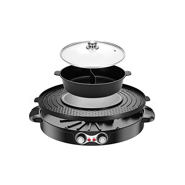 Kacsoo Upgraded Electric Grill Hot Pot, 2 in 1 Multifunction Electric