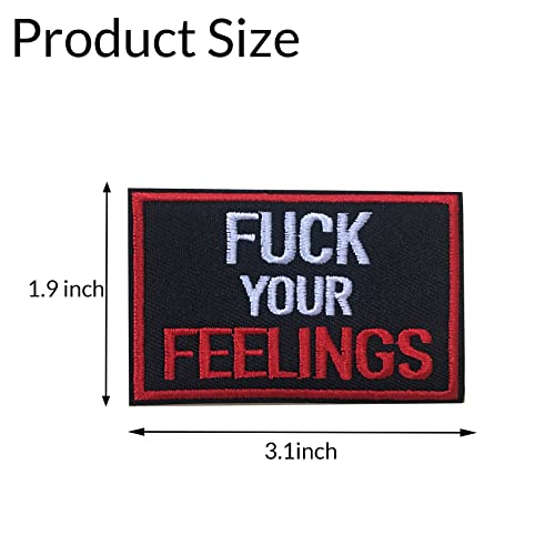 GYGYL 2Pcs Tactical Flag Patch-Fuck Your Feelings, Hook Fastener American Military Patches for Tactical Caps, Bags, Backpacks, Tactical Vest, Military Uniforms