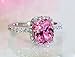 QIAOYING Ring 18k White Gold Gp Pink Austria Swarovski Crystal Lady Bridal Wedding Engagement