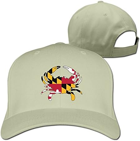 Maryland Flag Crab Man Woman Baseball Cap Natural