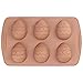 Funshowcase 6-Cavity Patterned Easter Eggs Chocolate Candy Silicone Mold 26.5x16.5x2.5cm, Medium