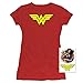 Popfunk Classic Wonder Woman Classic Logo Juniors Teen Girls T Shirt & Stickers