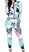Lovaru Women's Hawaii Coconut Printing 2 Piece Jacket Suit Sky Blue