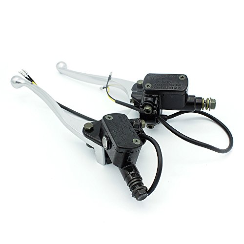 FXCNC Racing Billet 7/8" Universal Motorcycle Double Hydraulic Clutch Brake Levers Master Cylinder Reservoir Fit For Honda Yamaha Kawasaki Suzuki KTM 50cc-400cc Motocross Adjustable