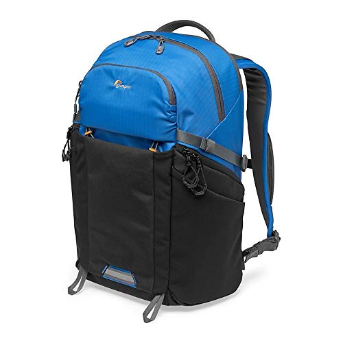 Lowepro LP37253-PWW Sac à Dos Photo Active, Séparateur QuickShelf, Espace Ordinateur 15" ou Poche à Eau 3L, Hybride, Sony, Canon, Nikon, Objectifs, Stabilisateur, Drone, DJI, Osmo, Mavic, Bleu/Noir