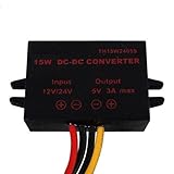 Magnolian DC 12V 24V to 5V 3A 15W Converter Step Down Voltage Regulator Power Supplies Transformer