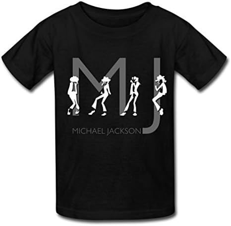 ZCNS fashion kid's Michael Jackson logo T shirt for kids Black L