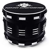 Kozo Best Herb Grinder [Upgraded Version]. Large 4 Piece, 2.5' Black Aluminium