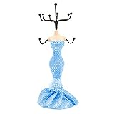 TRENTON New Mannequin Jewelry Stand Earring Necklace Holder Display Stand Evening Dress Lady Figure- Blue