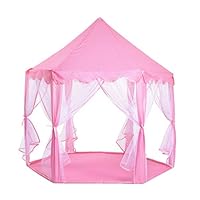 YYfamily Pink Girls Princess Play Tent Playhouse Portable Fairy Castle for Kids Chilren Outdoor Indoor Child Toys 53" x 55" (Play Tent (No Light))