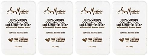 SheaMoisture 100% Virgin Coconut Oil Shea Butter Soap, 8 Ounce (4 pack)