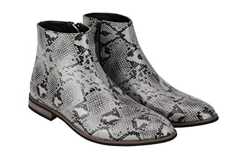 41XkEpnF2NL Hombre En La Patente De Imitación De Cuero Brillante De La Piel De Serpiente De Impresión Botas del Tobillo De Los… Hombre En La Patente De Imitación De Cuero Brillante De La Piel De Serpiente De Impresión Botas del Tobillo De Los… - Imagen 3