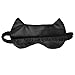 Cat Eye Mask Natural Silk Sleep Mask by Drizzle Smooth and Soft Eye Covers for Sleeping (Black)