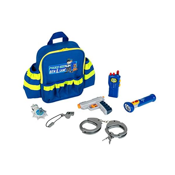 Theo Klein 8802 Police Unit Ben & Sam Police Backpack with Accessories I With Battery-Powered torch, handcuffs and much…