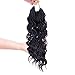 14'Wavy Senegalese Twist Free Ends Synthetic Braiding Hair Extensions 35 Roots/Pack 85g Kanekalon Ombre Jumbo Crochet Braids Pre-looped Hair (3 pcs 14 inch, 1b)