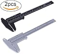 Penta Angel 2Pcs Plastic Caliper Inch/Metric 6Inch 150mm Mini Caliper Double Scale Ruler Measuring Tool for Student