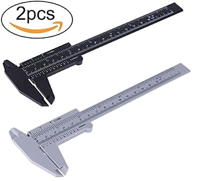 Penta Angel 2Pcs Plastic Caliper Inch/Metric 6Inch 150mm Mini Caliper Double Scale Ruler Measuring Tool for Student