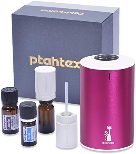 PtahTex Essential Oil Diffuser, Waterless Aromatherapy Essential Oils Set, With 2 Oils (Lavender&Compound), For Home