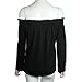 Sunward Sexy Womens Off-shoulder Strapless Long Sleeve Shirt Casual Blouse Tops (XL, Black)
