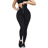 RICH BRIA High Waisted Corset Leggings for Women with Magic Waist Shaper Waist Trainer Yoga Pants Tummy Control