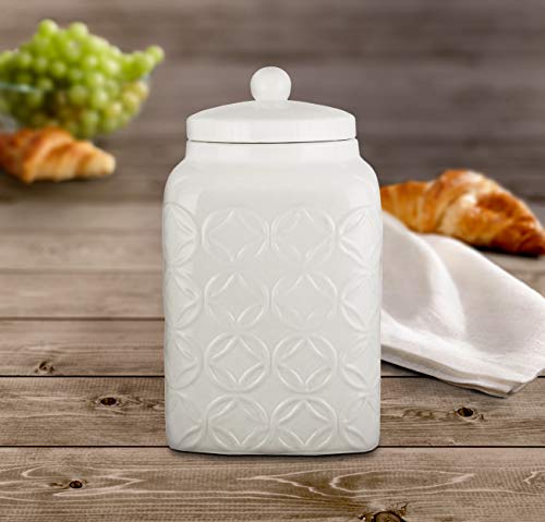 American Atelier Canister Ceramic Chic Design with Lid for Cookies, Candy, Coffee, Flour, Sugar, Rice, Pasta, Cereal & More
