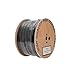 Cables Direct Online RG6 Coaxial Cable Dual Shield Bulk, 18 Gauge Copper Clad Steel (CCS) Conductor, Aluminum Braid, PVC Jacket, Reel Box, 500ft, Black