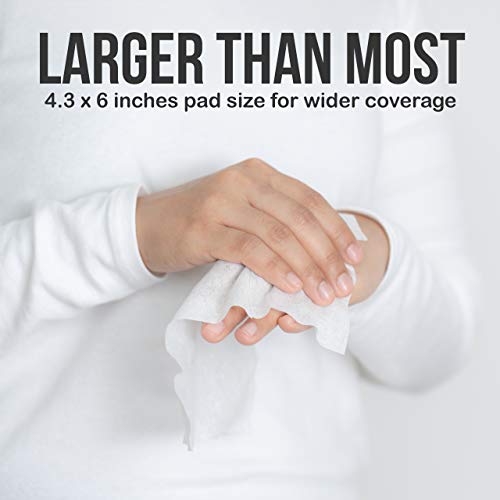 JJ CARE Large Alcohol Prep Pads, Isopropyl Alcohol 70, 4.33 x5.90