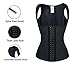 Charmian Women's Latex Underbust Waist Training Cincher Steel Boned Body Shaper Corset Vest Vest-Black XXXX-Large