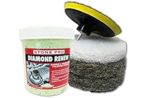 Stone Pro Diamond Renew Polishing Kit - Polishing Marble, Travertine & Limestone | Ready to Use Bundle with Hogs Hair Pads & Pad Driver, 1Lb