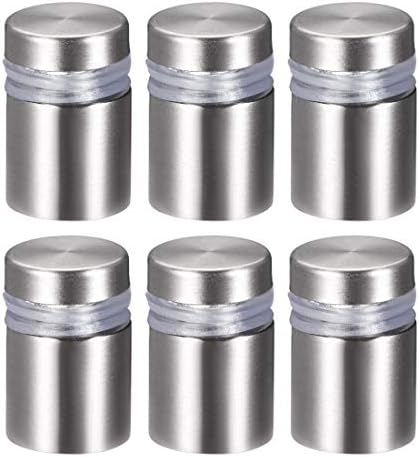 uxcell Wall Standoff Screws Mount Stainless Steel Sign Glass Advertising Nails 5/8 Dia x 1 Inch 6pcs